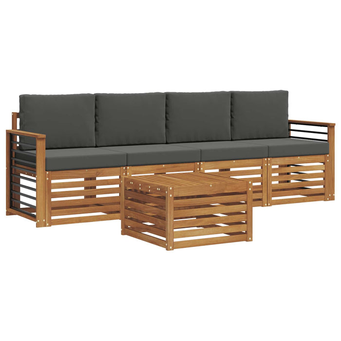 Set de canapele de exterior cu pernă 5 pcs Natural și Antracit - WALTI WALTI