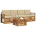 Set de canapele de exterior cu pernă 5 pcs Natural și Bej - WALTI WALTI