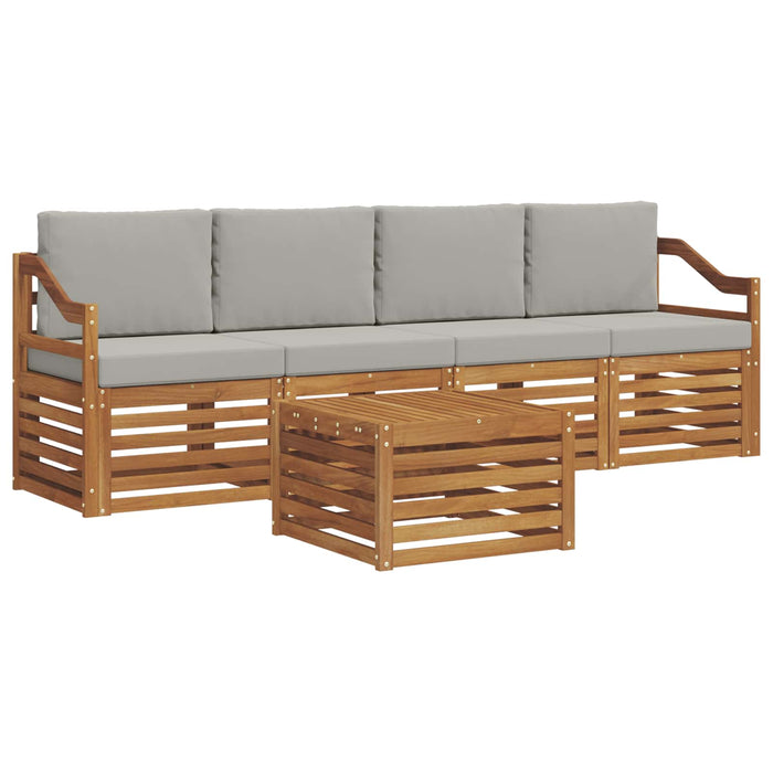 Set de canapele de exterior 5 pcs Gri natural și deschis - WALTI WALTI