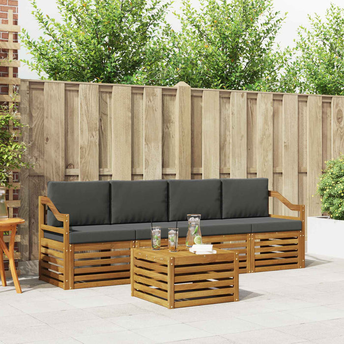 Set de canapele de exterior cu pernă 5 pcs Natural și Antracit - WALTI WALTI