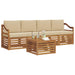 Set de canapele de exterior cu pernă 5 pcs Natur și Bej - WALTI WALTI