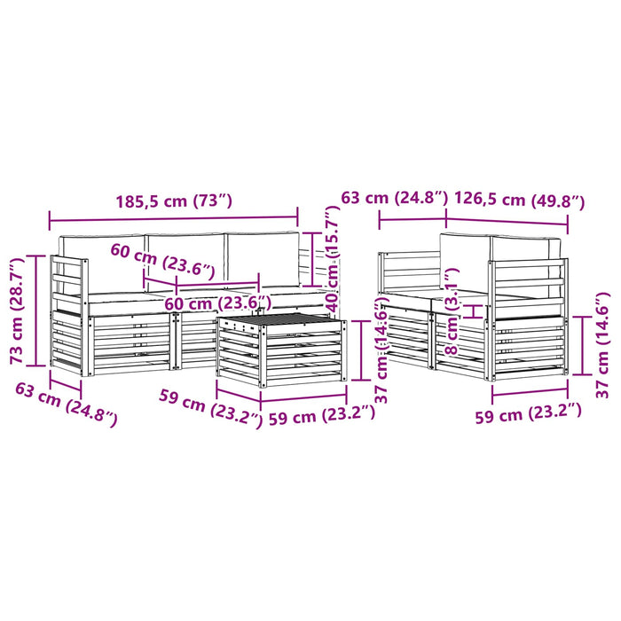 Seturi de canapele cu pernă 6 pcs Natural și Antracit - WALTI WALTI