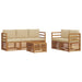 Seturi de canapele 6 pcs Natural și Bej Lemn Solid de Acacia - WALTI WALTI