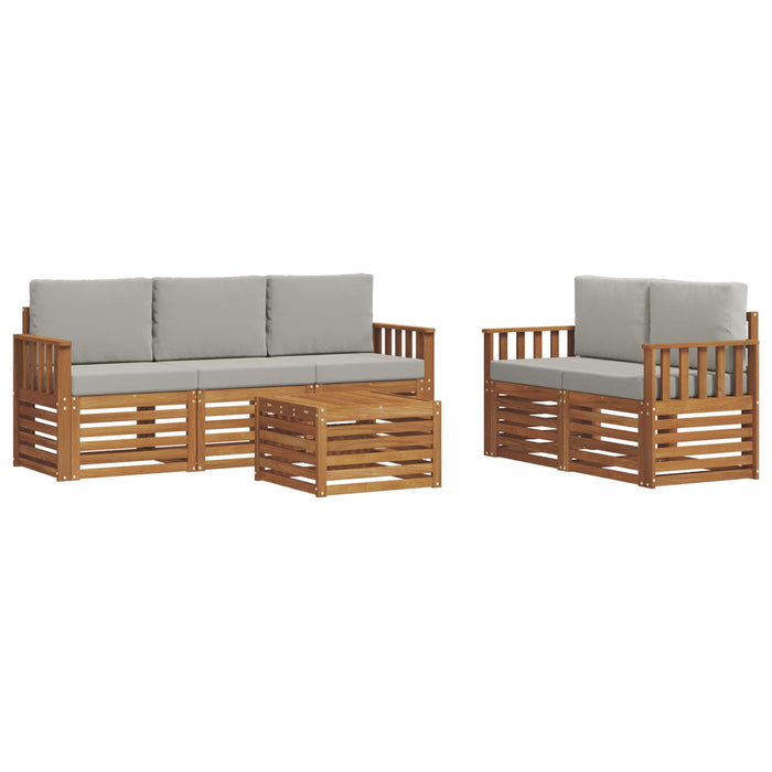 Seturi de canapele cu pernă 6 pcs Gri natural și deschis - WALTI WALTI