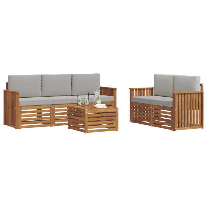 Seturi de canapele cu pernă 6 pcs Gri natural și deschis - WALTI WALTI