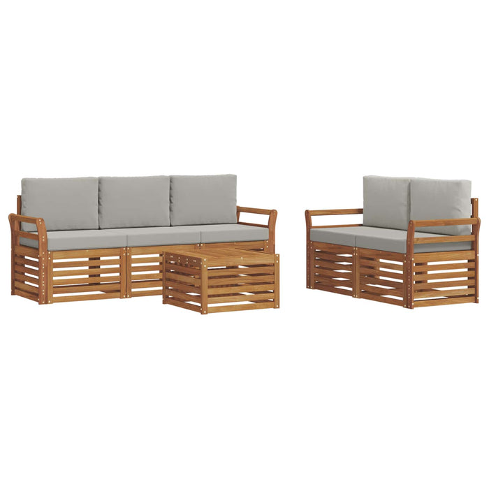 Seturi de canapele cu pernă 6 pcs Gri natural și deschis - WALTI WALTI