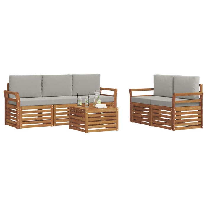 Seturi de canapele cu pernă 6 pcs Gri natural și deschis - WALTI WALTI