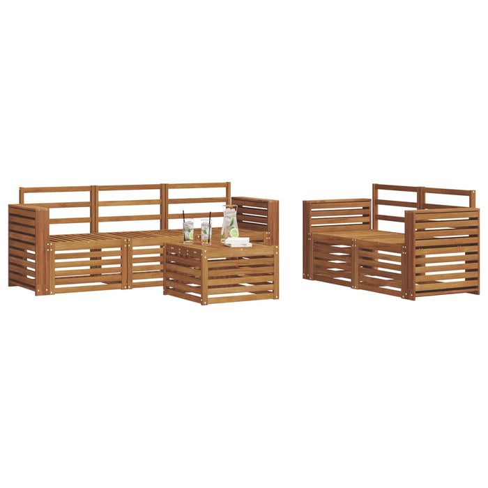 Seturi de canapele 6 pcs natural Lemn Solid de Acacia - WALTI WALTI