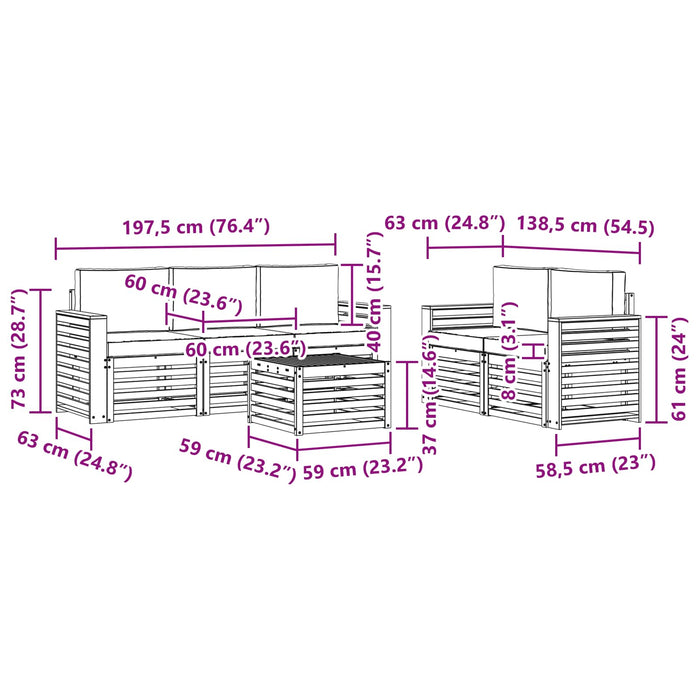 Seturi de canapele cu pernă 6 pcs Natural și Antracit - WALTI WALTI