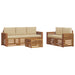 Seturi de canapele 6 pcs Natural și Bej Lemn Solid de Acacia - WALTI WALTI