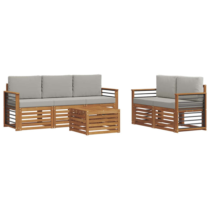 Seturi de canapele cu pernă 6 pcs Gri natural și deschis - WALTI WALTI