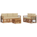 Seturi de canapele 6 pcs Natural și Bej Lemn Solid de Acacia - WALTI WALTI