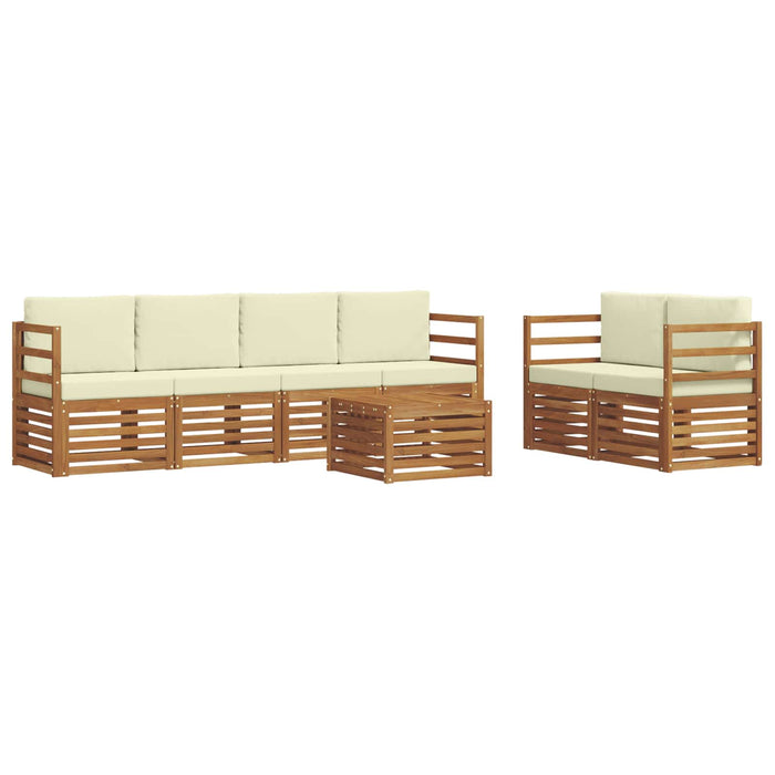 Set de canapele de exterior cu pernă 7 pcs Natural și Crem - WALTI WALTI