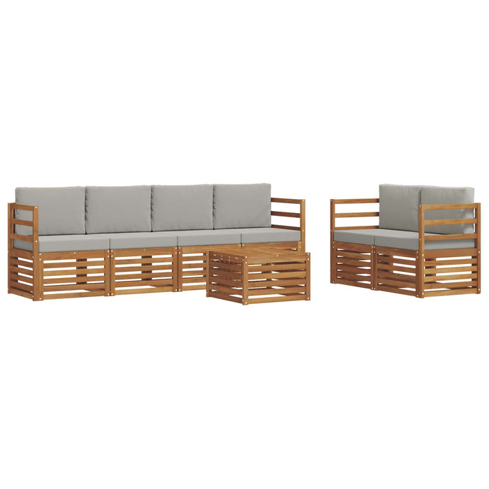Set de canapele de exterior 7 pcs Gri natural și deschis - WALTI WALTI