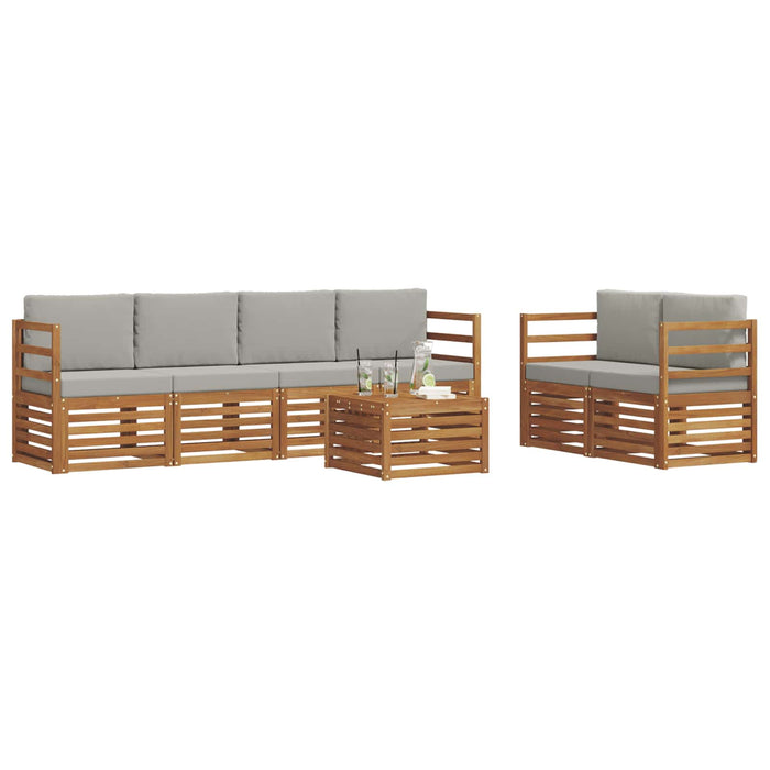 Set de canapele de exterior 7 pcs Gri natural și deschis - WALTI WALTI