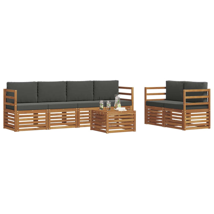 Set de canapele de exterior cu pernă 7 pcs Natural și Antracit - WALTI WALTI