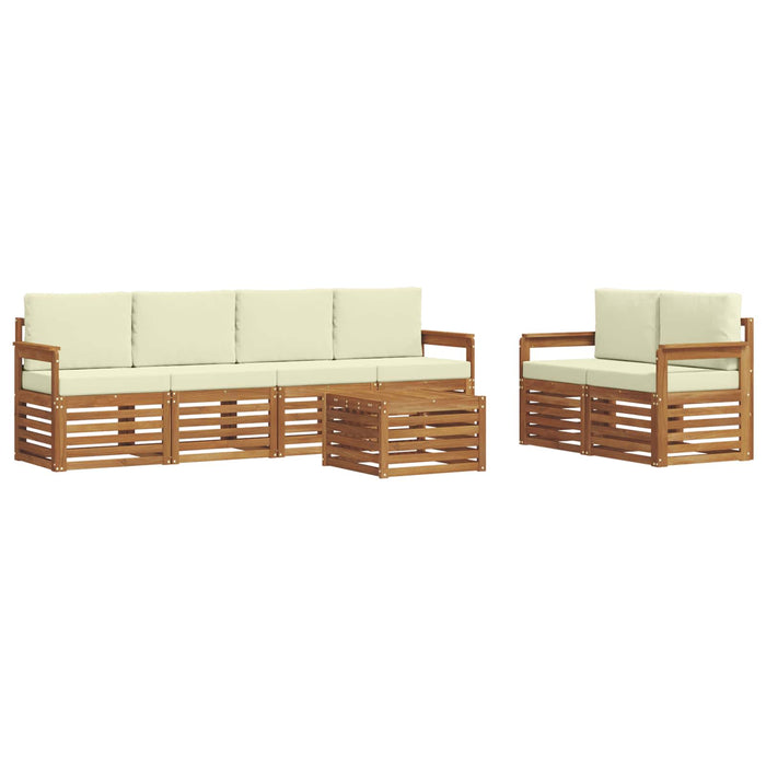 Set de canapele de exterior cu pernă 7 pcs Natural și Crem - WALTI WALTI