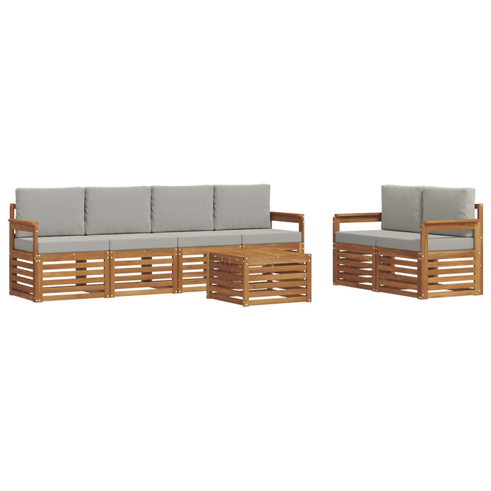 Set de canapele de exterior 7 pcs Gri natural și deschis - WALTI WALTI