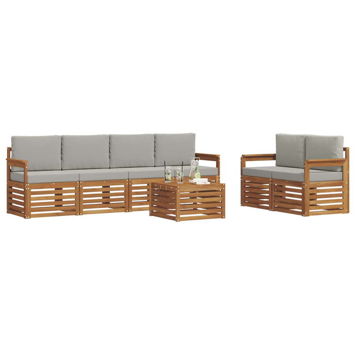 Set de canapele de exterior 7 pcs Gri natural și deschis - WALTI WALTI