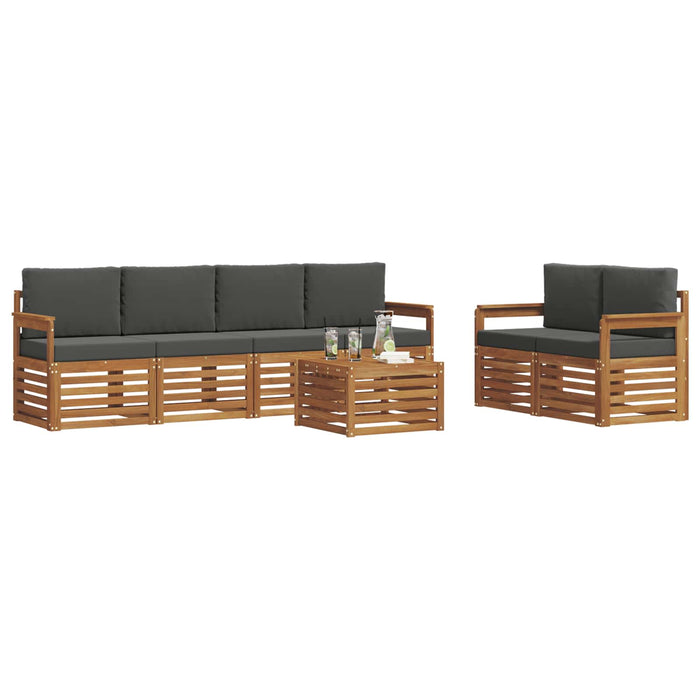 Set de canapele de exterior cu pernă 7 pcs Natural și Antracit - WALTI WALTI