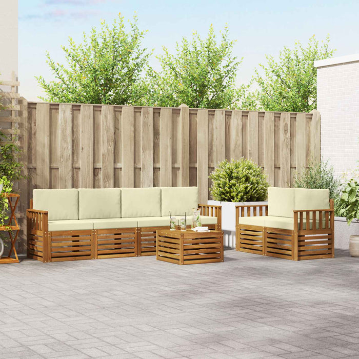 Set de canapele de exterior cu pernă 7 pcs Natural și Crem - WALTI WALTI