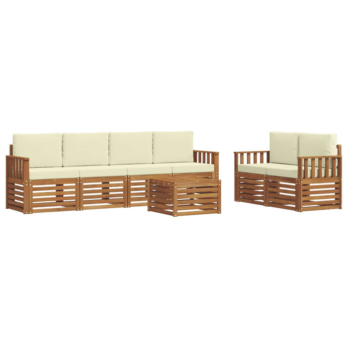 Set de canapele de exterior cu pernă 7 pcs Natural și Crem - WALTI WALTI