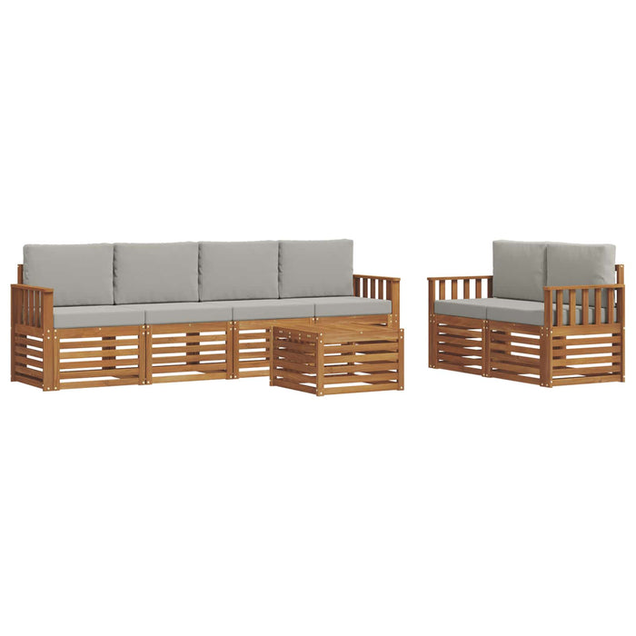 Set de canapele de exterior 7 pcs Gri natural și deschis - WALTI WALTI