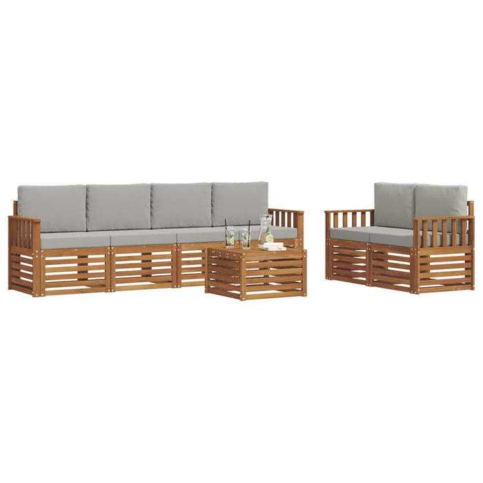 Set de canapele de exterior 7 pcs Gri natural și deschis - WALTI WALTI