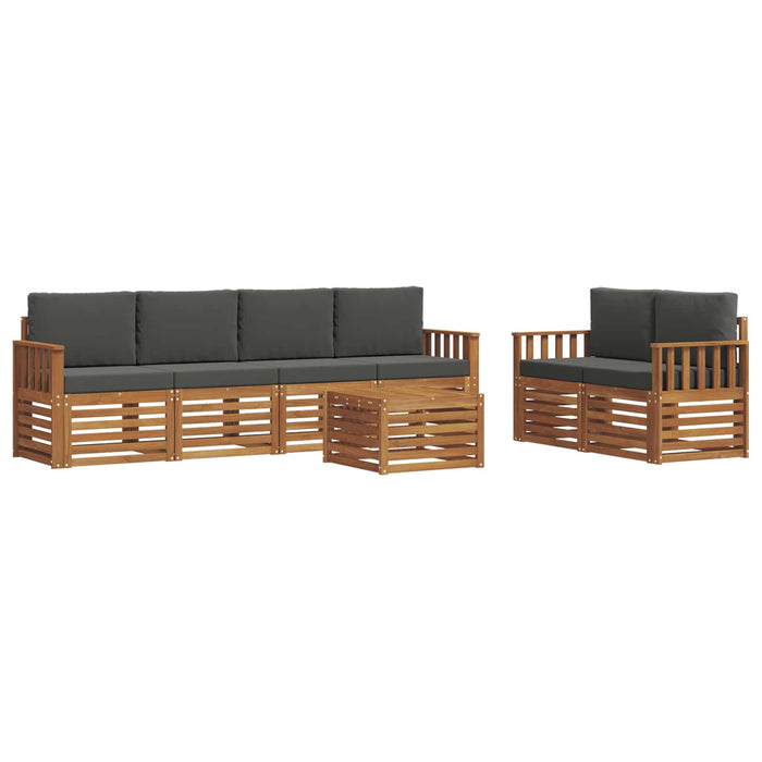 Set de canapele de exterior cu pernă 7 pcs Natural și Antracit - WALTI WALTI