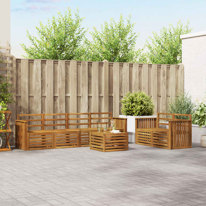 Set de canapele de exterior 7 pcs natural Lemn Solid de Acacia - WALTI WALTI