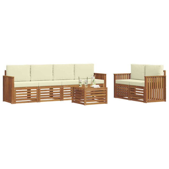 Set de canapele de exterior cu pernă 7 pcs Natural și Crem - WALTI WALTI