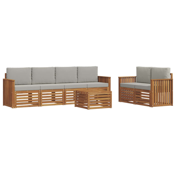 Set de canapele de exterior 7 pcs Gri natural și deschis - WALTI WALTI