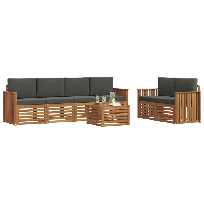 Set de canapele de exterior cu pernă 7 pcs Natural și Antracit - WALTI WALTI