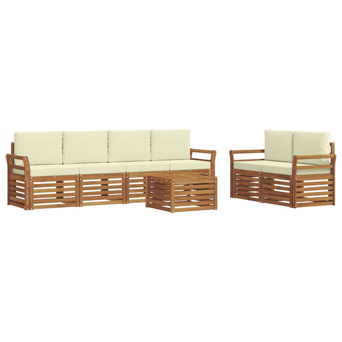 Set de canapele de exterior cu pernă 7 pcs Natural și Crem - WALTI WALTI