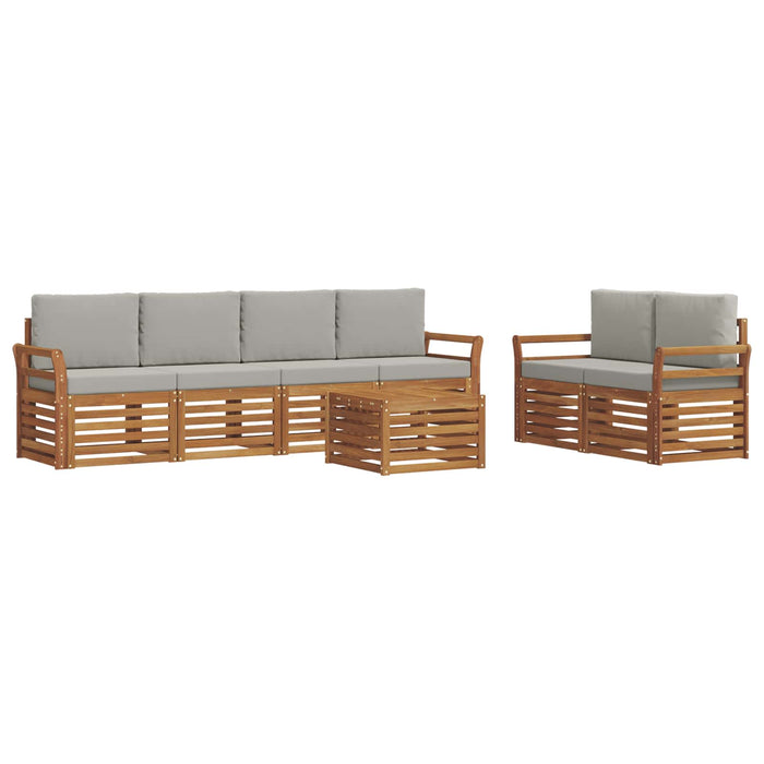Set de canapele de exterior 7 pcs Gri natural și deschis - WALTI WALTI