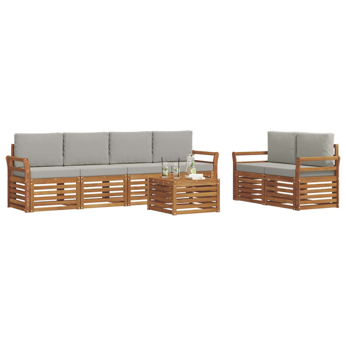 Set de canapele de exterior 7 pcs Gri natural și deschis - WALTI WALTI