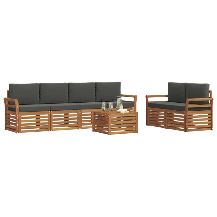 Set de canapele de exterior cu pernă 7 pcs Natural și Antracit - WALTI WALTI