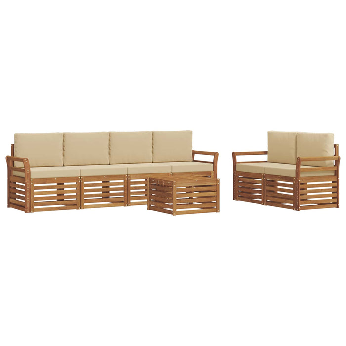 Set de canapele de exterior cu pernă 7 pcs Natural și Bej - WALTI WALTI