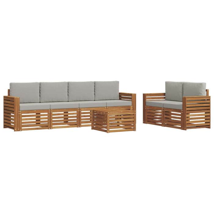 Set de canapele de exterior 7 pcs Gri natural și deschis - WALTI WALTI