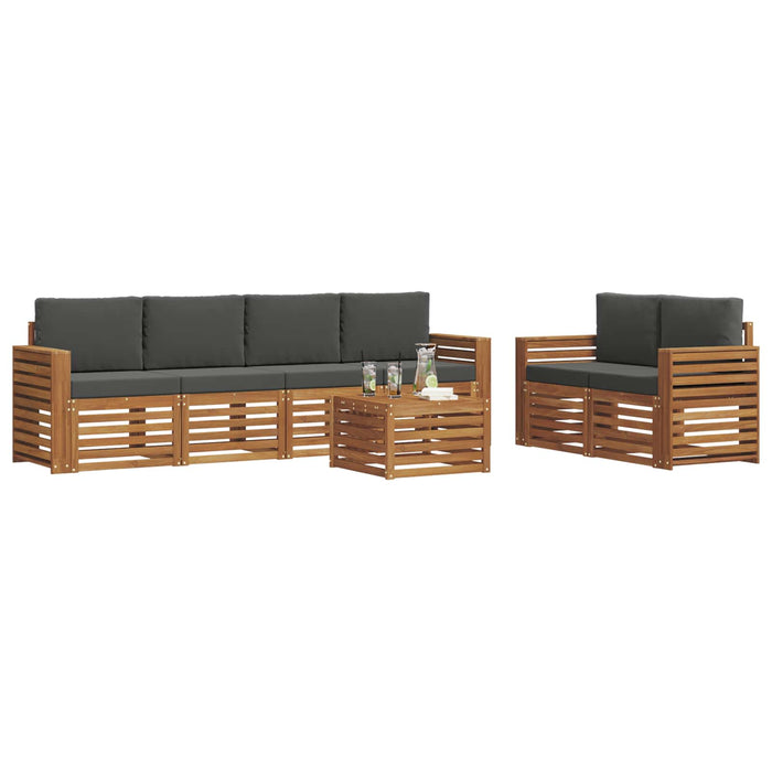 Set de canapele de exterior cu pernă 7 pcs Natural și Antracit - WALTI WALTI
