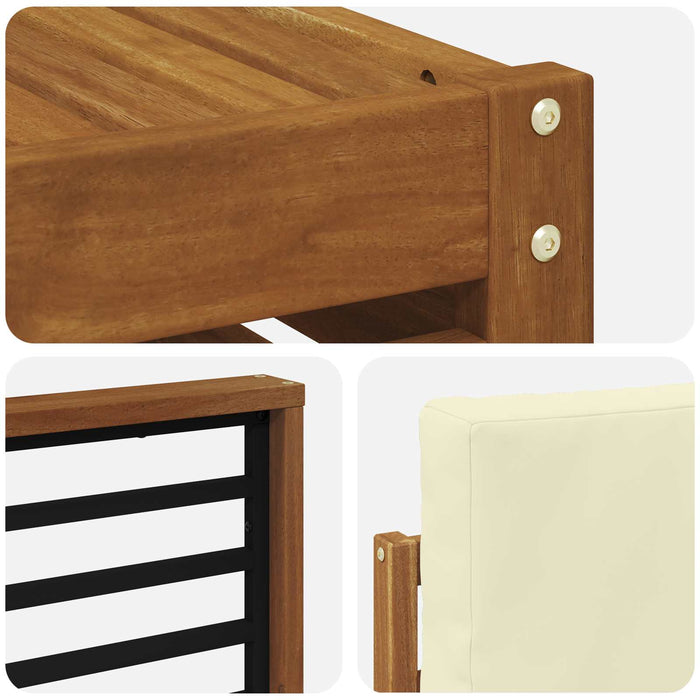 Set de canapele de exterior cu pernă 7 pcs Natural și Crem - WALTI WALTI