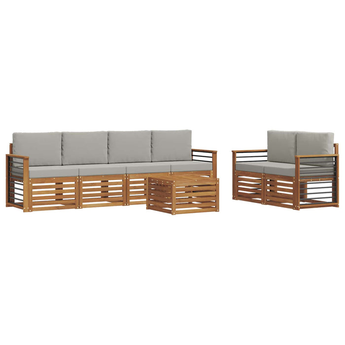 Set de canapele de exterior 7 pcs Gri natural și deschis - WALTI WALTI