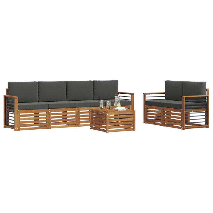 Set de canapele de exterior cu pernă 7 pcs Natural și Antracit - WALTI WALTI