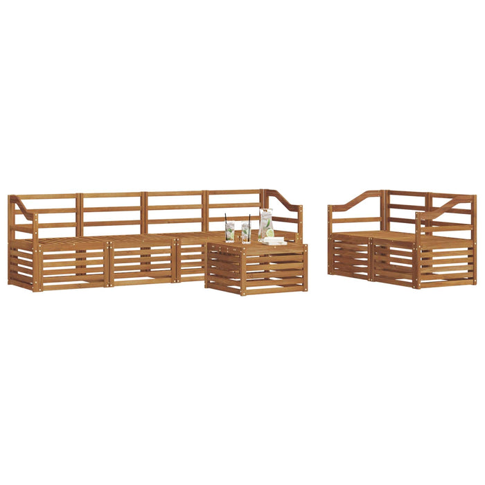 Set de canapele de exterior 7 pcs natural Lemn Solid de Acacia - WALTI WALTI