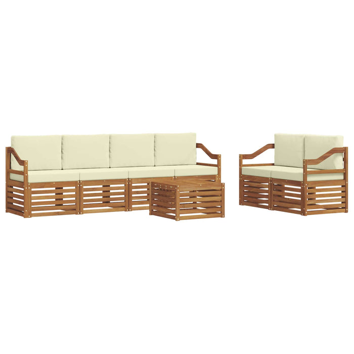 Set de canapele de exterior cu pernă 7 pcs Natural și Crem - WALTI WALTI