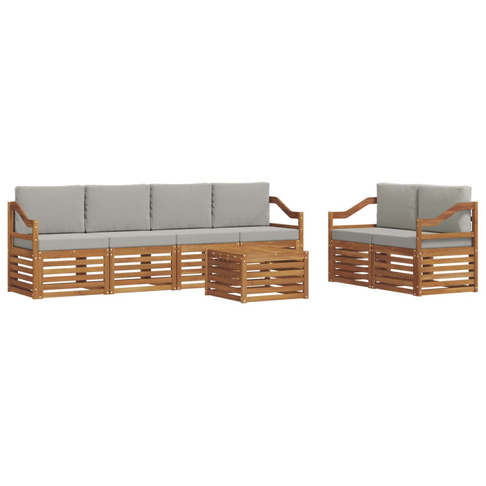 Set de canapele de exterior 7 pcs Gri natural și deschis - WALTI WALTI