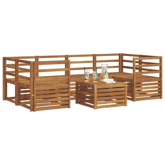 Set de canapele de exterior 7 pcs natural Lemn Solid de Acacia - WALTI WALTI