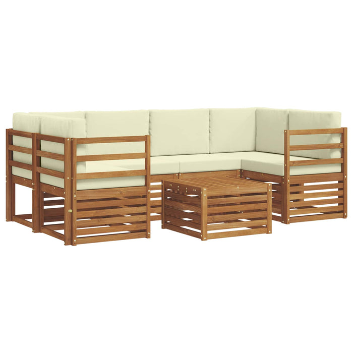 Set de canapele de exterior cu pernă 7 pcs Natural și Crem - WALTI WALTI