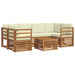 Set de canapele de exterior cu pernă 7 pcs Natural și Crem - WALTI WALTI