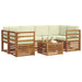 Set de canapele de exterior cu pernă 7 pcs Natural și Crem - WALTI WALTI